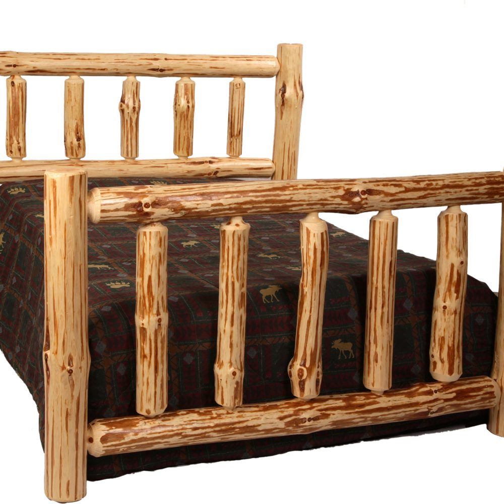 Pine Log Queen Size Bed Frame K&A Log Furniture & Construction