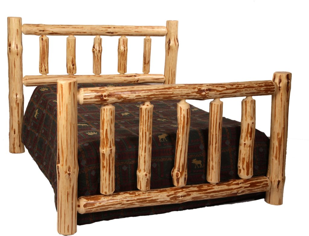 Pine Modular Rope Bed Frame Pine Log Full Size Bed Frame - K&A Log Furniture & Construction