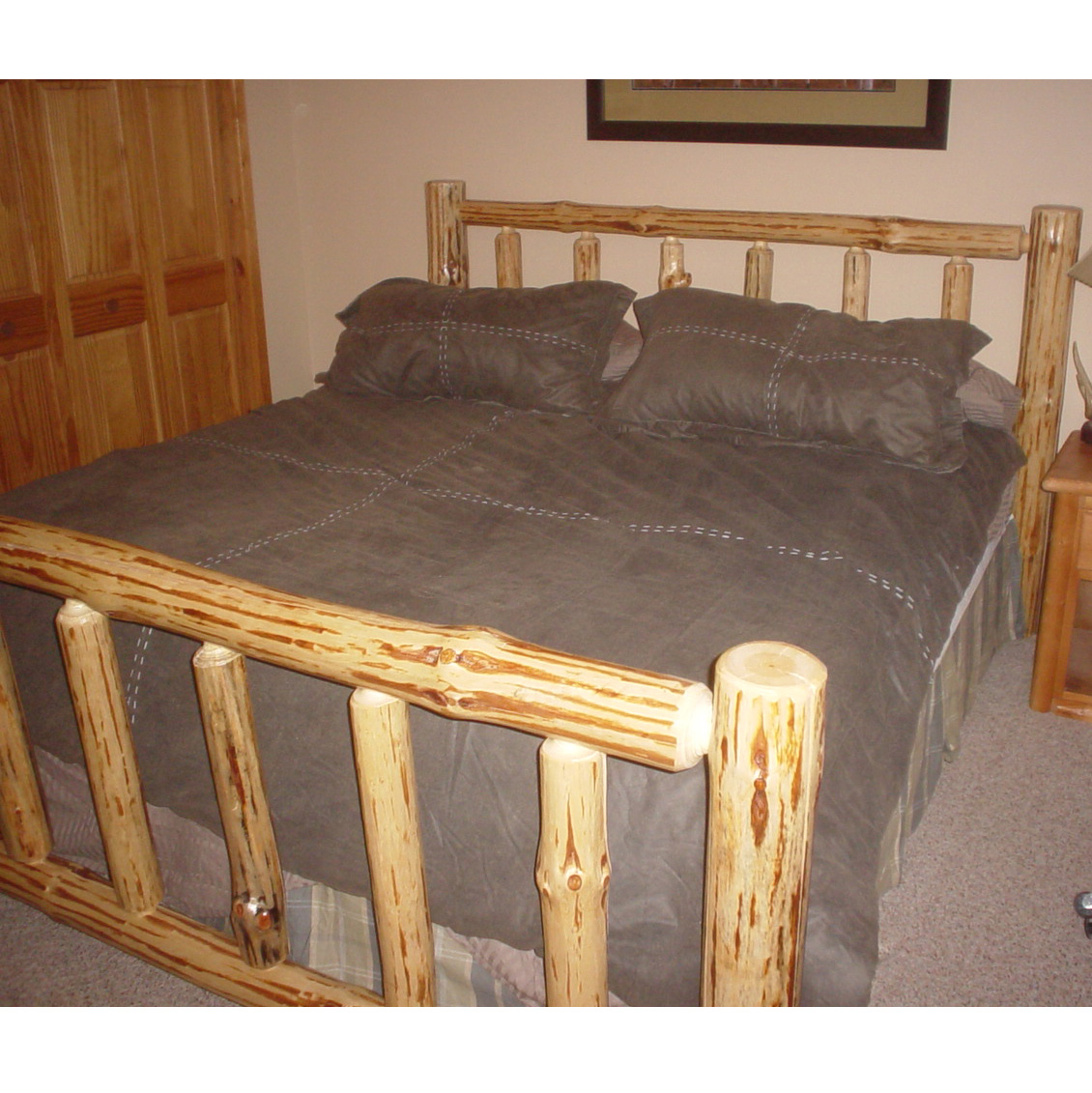 Pine Log Queen Size Bed Frame K A, Log Bed Frame